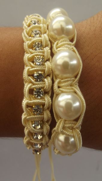 KIT- Shambala Pérolas + Mac. Strass Svarovski- Amarelo Claro