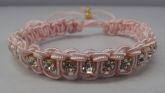Cód:PS40- Pulseira Mac. Rosa Strass Svarovski