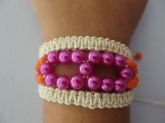 Cód:PS11- Pulseira Macramê tripla