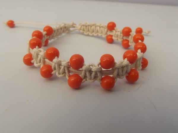 Cód:PS07- Shambala Invertida Contas Laranja neon