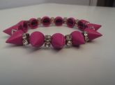 Cód:PS12- Pulseira Spikes Pink